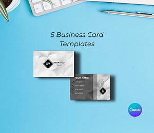 5 Professional Business Card Templates | Tech Style | Editable Canva | Instant Download - Etsy UK