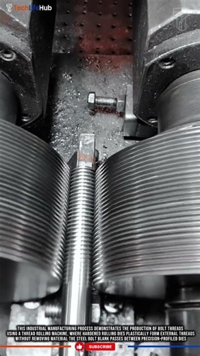 Innovation Skill Thread Rolling Machine: Precision Bolt Thread Forming Skill Process #tech