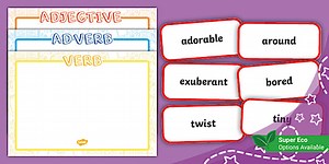 Verb, Adverb and Adjective Sorting Game (Ages 6 - 8)