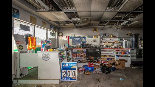 Abandoned convenience store: Everything left behind