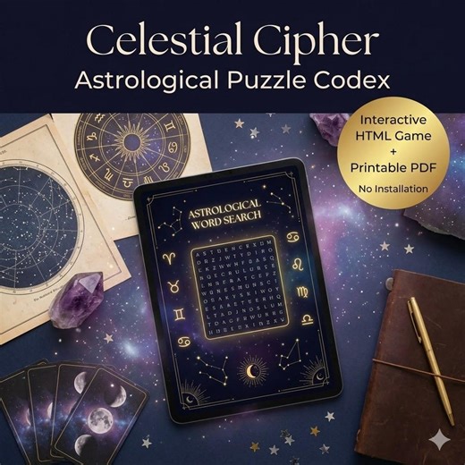 Astrology Word Search Puzzle | Interactive HTML Game + Printable PDF - Etsy