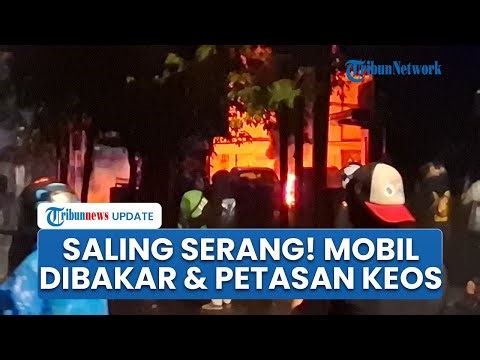 Kondisi Mako Brimob Mencekam, Polisi & Massa Saling Serang Lempar Petasan, Mobil-mobil Dibakar Habis