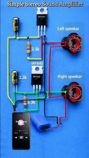 Simple Mobile Audio Amplifier Using IRF840 MOSFET | DIY Electronics