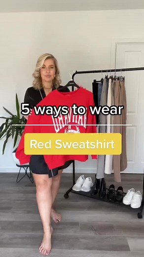 How to Style a Red Sweatshirt: 5 Ways to Wear