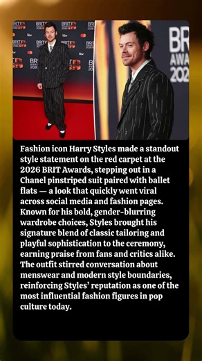 Harry Styles Turns Heads in Chanel Suit & Ballet Flats at 2026 BRIT Awards
