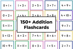 150  Simple Addition Flashcards | 1st Grade Math | 2nd Grade Math | Addition Flash Cards | Elementary School Math Work | Beginning Addition - Etsy
