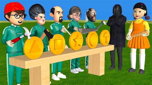 42K views · 724 reactions | Squid Game vs Scary Teacher 3D Unlock Dalgona Key Shapes Right or Error Challenge 5 Times Boss Funny #comedy #animation #funny | Pr Tom | Facebook