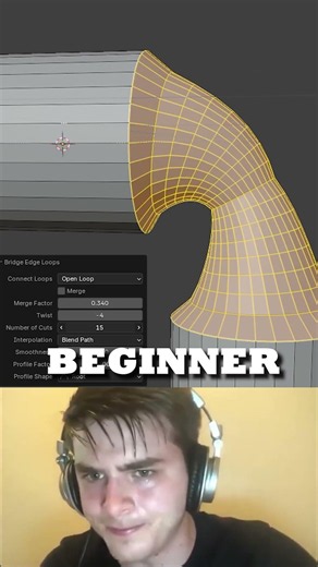 Blender Smart Trick for Curved Cylinder modeling #3dmodeling #gamedev