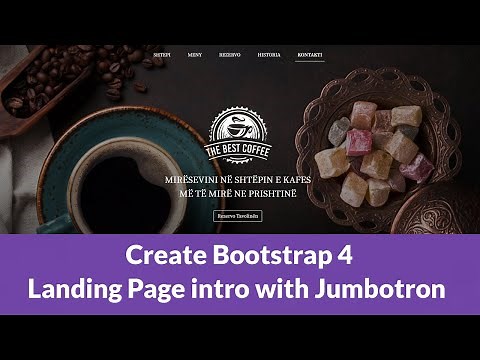 Bootstrap 4 Jumbotron Background Image with Centered Navigation Bar - Landing Page Tutorial