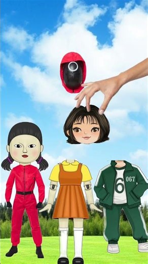 Squid Games doll head matching | Red Light Green Light | Squid Game#shortvideo #shortfeed