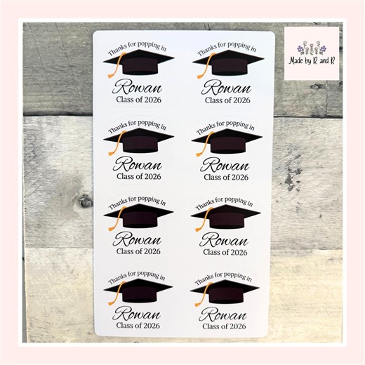 Thanks for Popping in Graduation Stickers (set of 8) From Made by R and R - Etsy