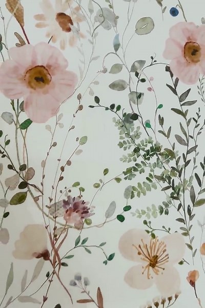 Avery Wallpaper: Pressed Floral Watercolor - Removable Peel & Stick A304 - Etsy