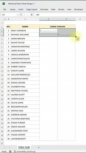 Cara Membuat Kolom Tanda Tangan di Excel