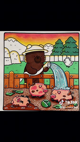 Coloring Day on the Farm with Farmer Bear