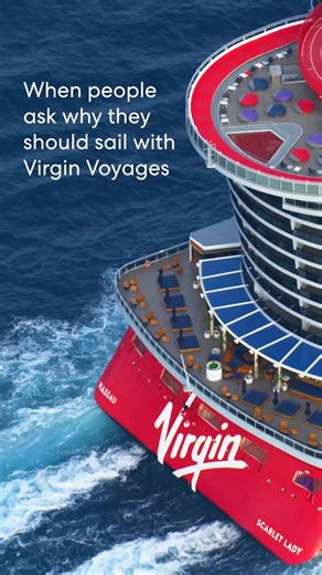 When people ask why they should sail with Virgin Voyages. Call me to find out more! | Bolt Lightning Travel Agency