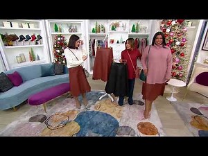 American Leather Co. Leather Midi Skirt with Scalloped Hem on QVC