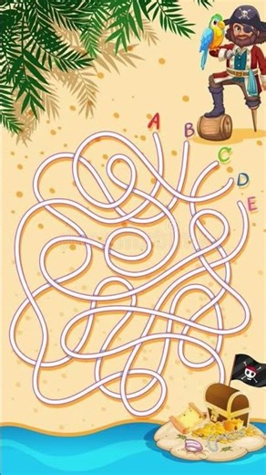 A Pirate Finding Treasure Maze Game Stock Vector - Illustration of sand #puzzle