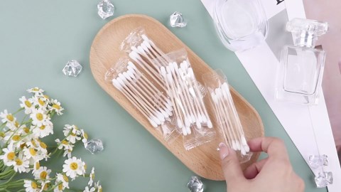 Cotton Swabs Travel Size,Individually Wrapped Cotton Swabs Bulk 10 Pcs Per Pack,Double Tipped Wood Stick Cotton Swabs,Cotton Buds for Ear Make Up Hotel Daily Cleaning Pet Care Arts Crafts 50