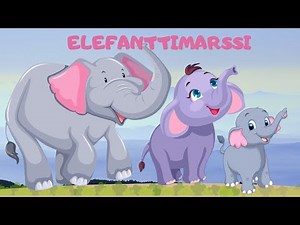 Elefanttimarssi. Yksi pieni elefantti.