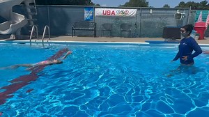 Whether your child needs to start basic swim lessons or needs help working on their backstroke like Chloe here... we can help. New weekend classes start tomorrow and if you are looking for 5 consecutive business days... we have upcoming Mon. classes too. Enroll today! https://pattisallamerican.com/swim-schedule/ | Patti's All-American Gymnastics, Dance, and Swim