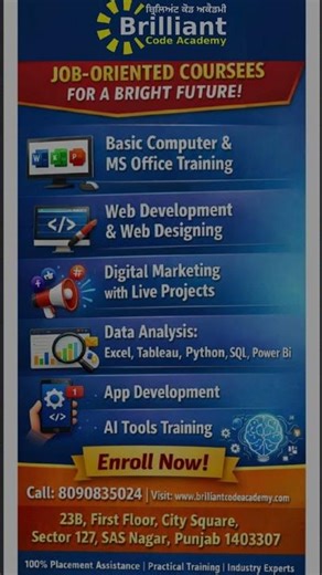 Build Your Future with Brilliant Code AcademyTraining | Internship | Job Support |Practical Learning