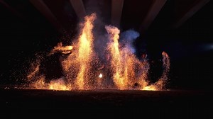 Fire Show Impressive Performance By Three Stock Footage Video (100% Royalty-free) 1059829295 | Shutterstock