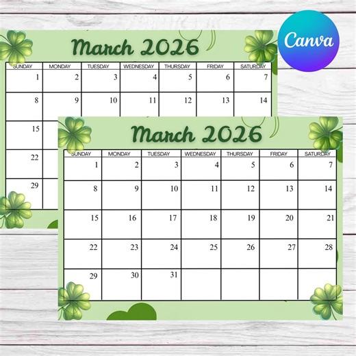 March 2026 Editable Calendar, School Planner, Vacation Printable (digital Download) - Etsy
