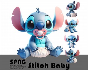 Baby Stitch Png Stitch With a Pacifier Png Stitch Png Stitch Baby Png Stitch Party Png Kids Cartoon Png Design High Resolution Sublimation - Etsy