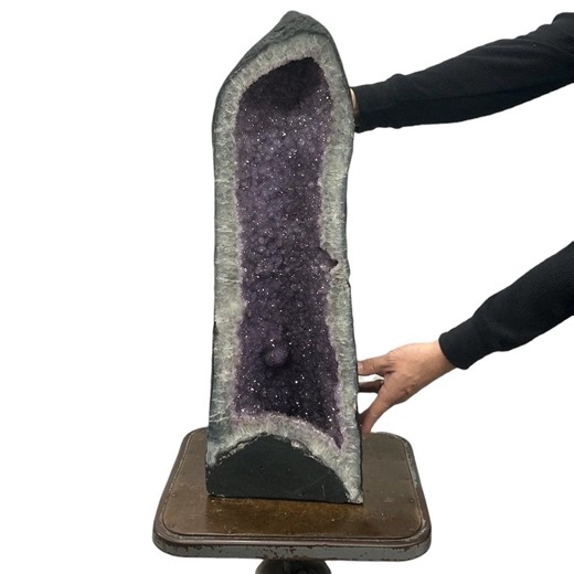 Natural Purple Amethyst Cathedral 68.35 Lbs | Standing Geode Cave Color Crystal 27.5” W/ Base | Home Office Décor - Etsy