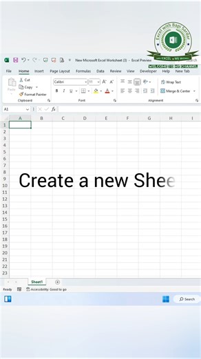 Create a New Sheet in Microsoft Excel 📄 #MicrosoftExcel #ExcelTips #NewWorksheet #ExcelHacks