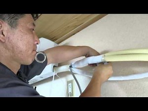 【新品エアコン取り付け動画】配管の結露防止のための断熱処理 埼玉県越谷市のマンション現場