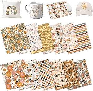 HTVSTD Rainbow Sublimation Transfer Ink Sheets - 12 Sheets 12"x10" Boho Sublimation Transfer Ink Paper for Tumblers T-Shirts Mugs DIY Sublimation Paper