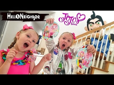 Hello Neighbor in Real Life JoJo Siwa Blind Bags Scavenger Hunt!! Mini Bows and Tags!