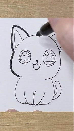 How to draw Anime Cats 3 #art #drawing #ink #cat #sketch #drawingtutorial #artist #cute