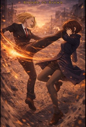 Blonde vs Brown-Haired Fighter | Intense Anime Combat#shorts