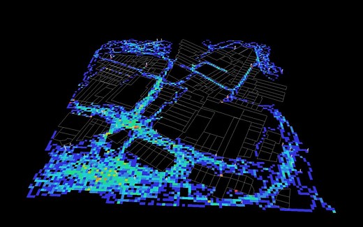 空间句法 DepthMapX VGA(可视图分析) 3D放置随机人流效果