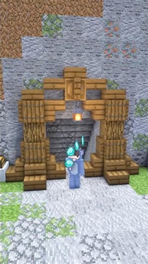 Simple Mine Entrance Minecraft⛏️ #minecrafttutorial