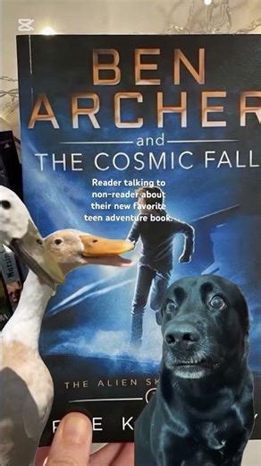 Reader talking to non-reader about their new favorite teen adventure book. 📚