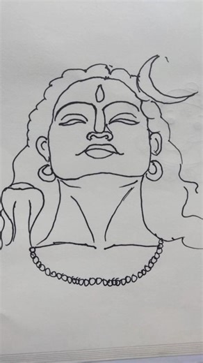 How to make Mahadev half face drawing with Trishul #drawing #mahadev #shortvideo