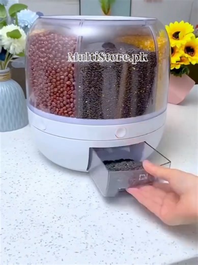 Rotating 360° Grain Storage Container Upgrade your kitchen with our multi-compartment rotating grain dispenser, designed for smart storage, easy access, and modern aesthetics. Perfect for organizing dry foods like rice, beans, oats, and more. Order Now: https://multistore.pk/product/rotating-grain-storage-container-360-6-compartment/ WhatsApp: 0316 4003331 #GrainStorage #kitchenorganization #FoodDispense #HomeStorageIdeas #creatorsearchinsights