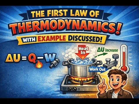 First Law of Thermodynamics with Real-Life Example//Energy Conservation Law