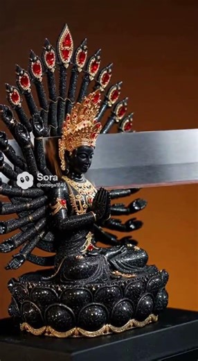 “Slow Blade Cutting Through Gemmed Bodhisattva | Ultra‑Cinematic ASMR Macro Slice”