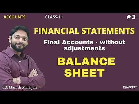 Financial Statements | How to prepare Balance Sheet | Class 11 Final Accounts | Balance Sheet
