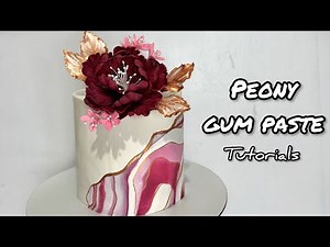 fondant Marble Cake Tutorial | peony gum paste | Cake Decorating Tutorial |girl cake
