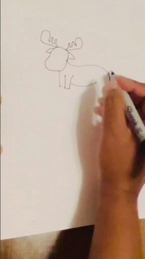How to Draw Easy Moose Step by Step #easydrawing 😊