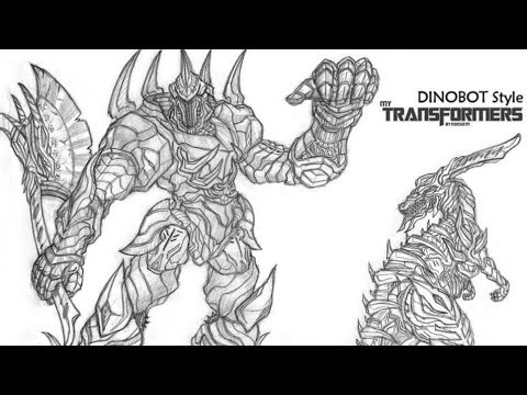 DINOBOT Transformers sketches by my son SANKHA