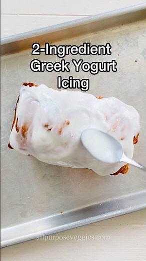 Only 2-Ingredients! Greek Yogurt Icing for cakes, donuts & more 🌷 #icing #greekyogurt