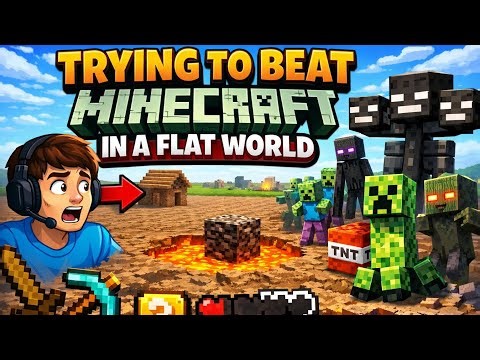Trying to beat minecraft in a flat world ep(1)