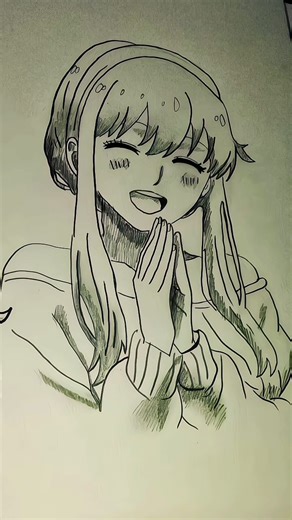 Cute Anime Character Drawing with Pencil | Aesthetic art 🎨🎨