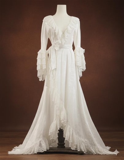 The Phantom of the Opera–inspired Vintage Lace Dress | 19th-century Opera Heroine White Long Dressing Gown - Etsy UK
